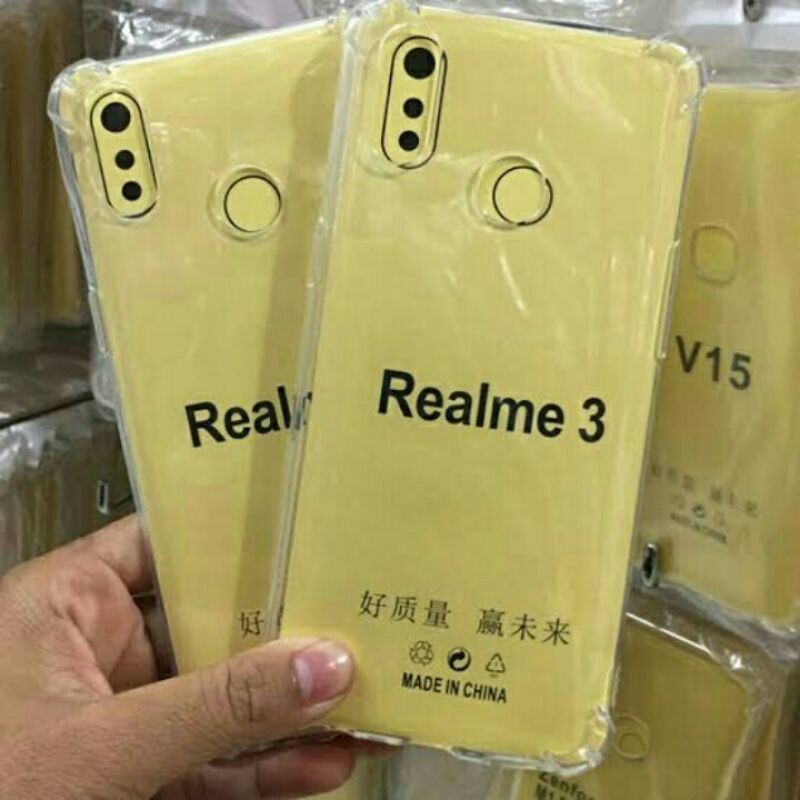 anti crack realme 3 silikon bening realme 3 tempered glass realme 3