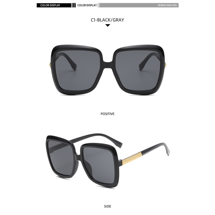 2021 fashion ins big frame square street style European and American retro sunglasses