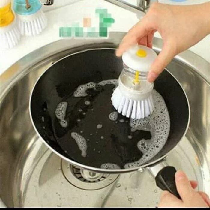 Alat Sikat Cuci Piring Praktis + TABUNG DISPENSER SABUN CUCI Cair