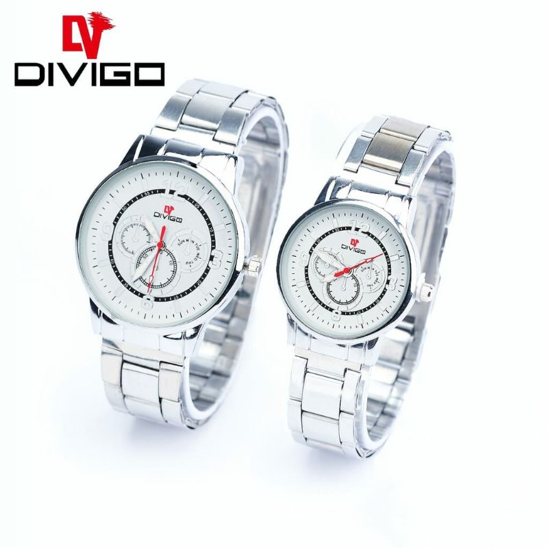 Couple Jam Tangan Divigo Stainliss Steel Anti Karat