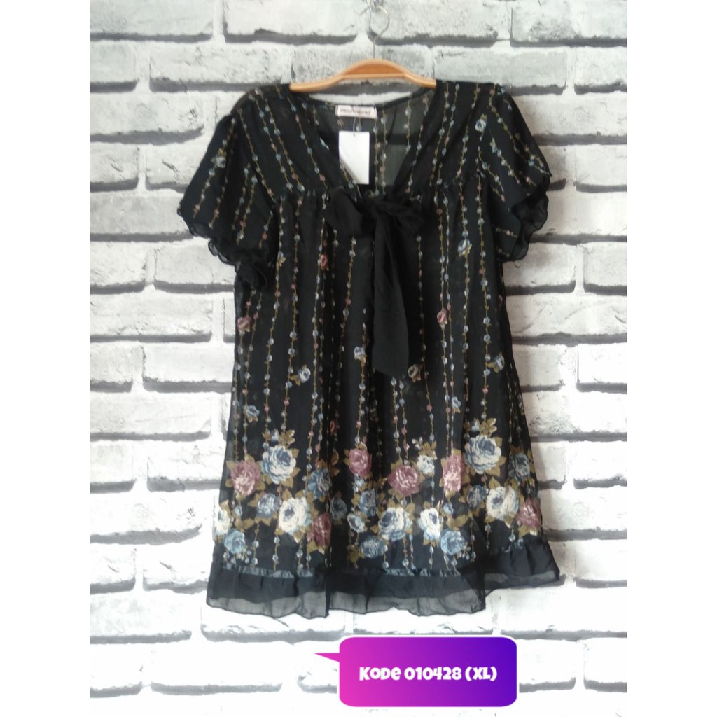 Dress Mini Bunga Hitam