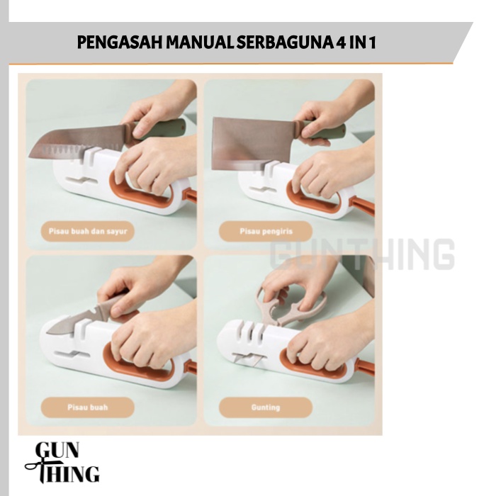 Alat Pengasah Manual Pisau Gunting - 4 in 1 Premium Modern - 4 Sections Sharpener