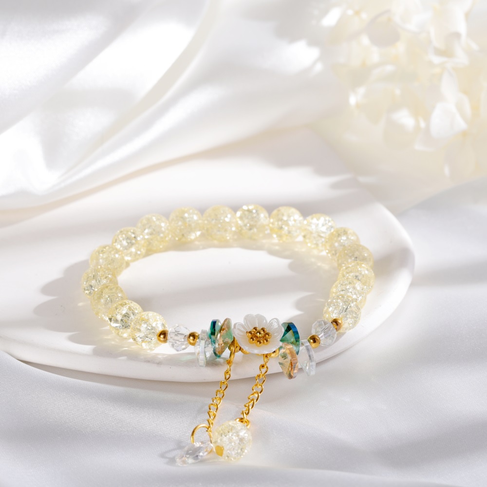 Gelang Tangan Manik-Manik Kristal Daisy Dapat Disesuaikan Untuk Hadiah