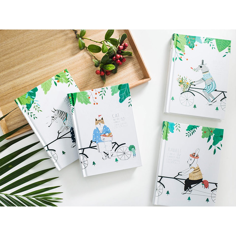 

Cycling Together Hardcover Plain Notebook A6