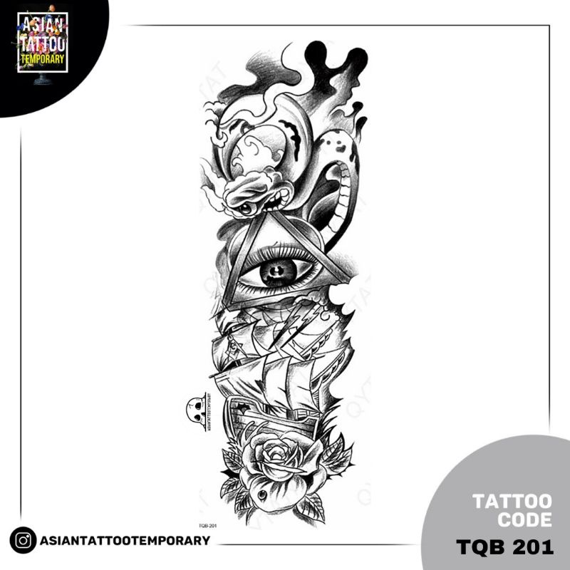 DESIGN TATTO TERBARU FULL ARM /ASIANTATTOO ASIA temporer tato ORIGINAL