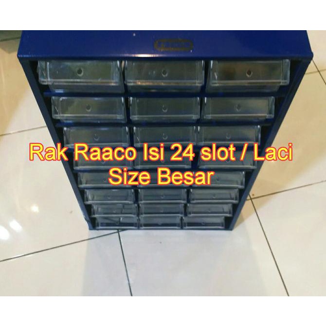 Rak Raaco 24 slot laci Rak pernak pernik mur baut komponen