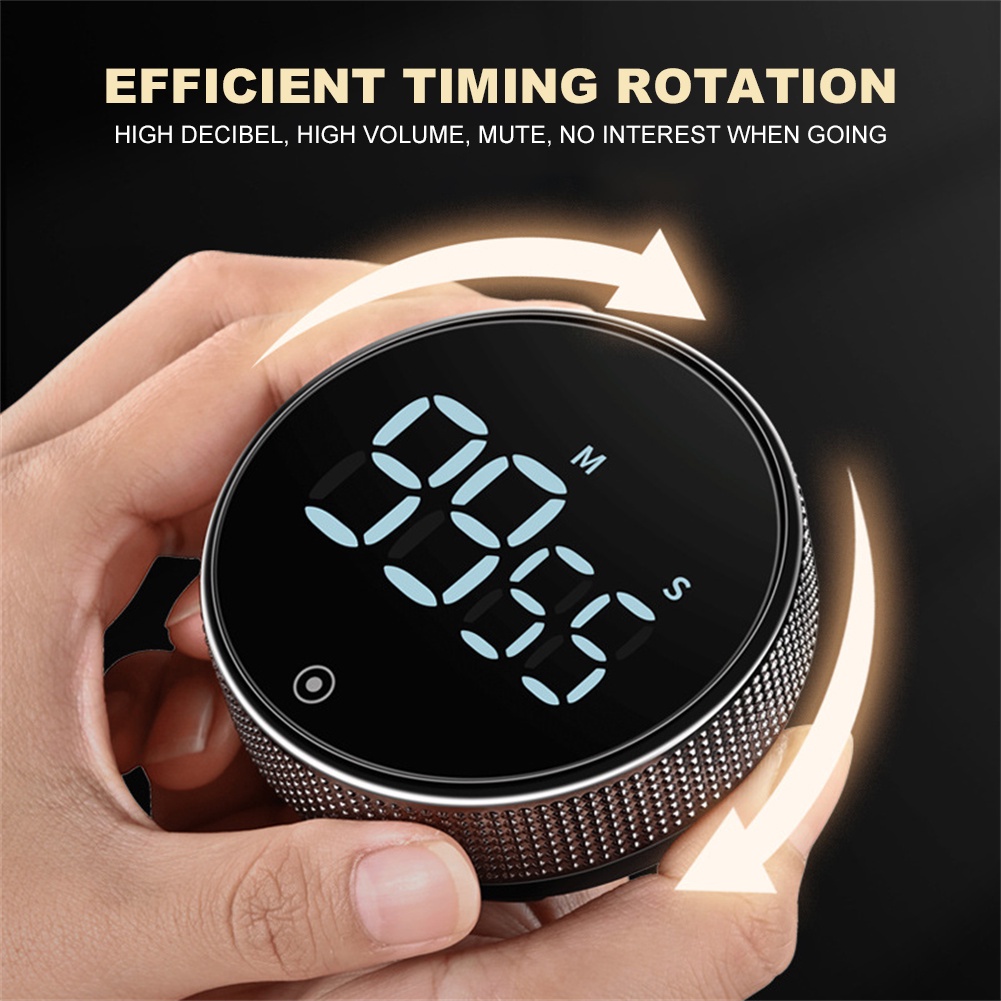 ღ Menyesuaikan Diri Rotasi Timer Stopwatch Alarm Clock Magnetik Hisap Led Mute Timer Dapur Countdown Kecantikan Olahraga Pengingat Dapur aksesoris