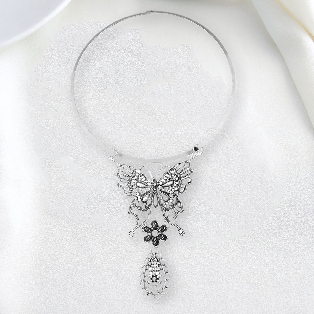 Hu Hu Hu Hu Hu Alat Bantu Pasang Kacamata♡ Kalung Wanita Dengan Liontin Bentuk Kupu-Kupu Model Vintage Untuk Pesta Pernikahan