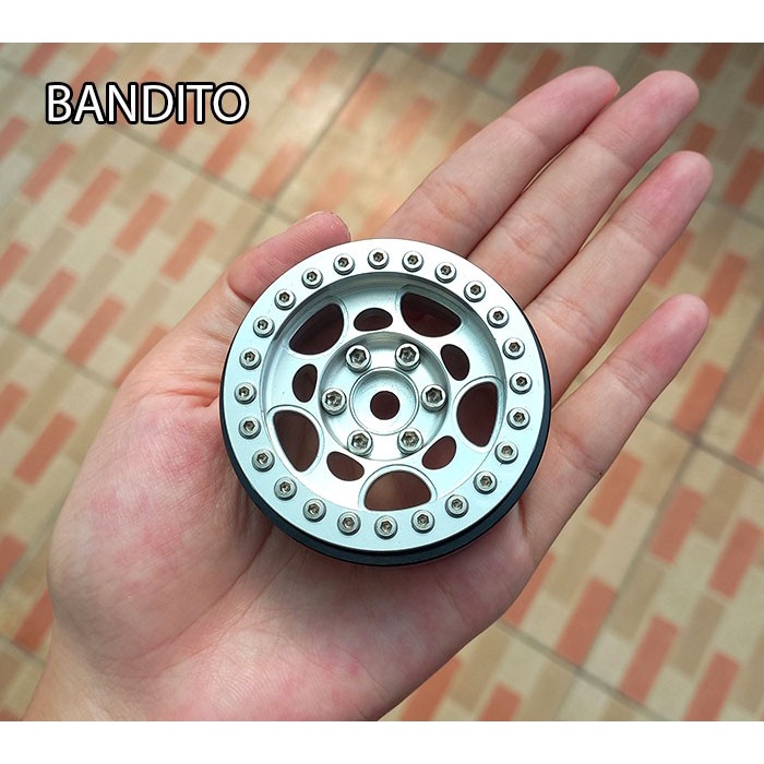 Bandito Velg Beadlock Aluminium V3 Silver 1.9 Wheels SCX10 TRX4 RGT