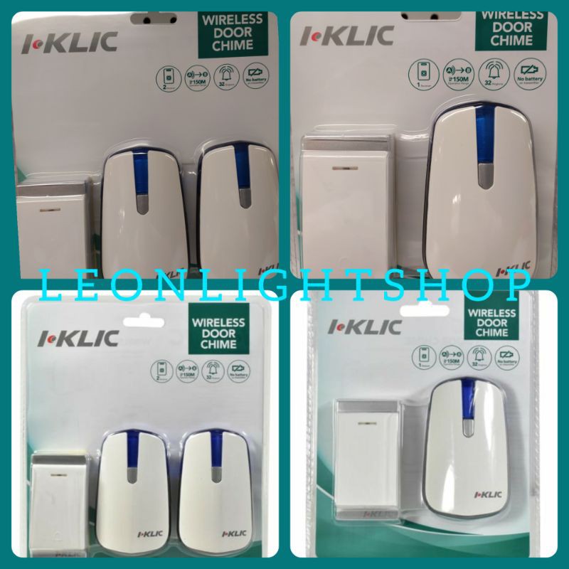 ACE HARDWARE I-KLIC BEL PINTU RUMAH NIRKABEL DOUBLE RECEIVER/WIRELESS DOORBELL/SINGLE/DOUBLE TOMBOL