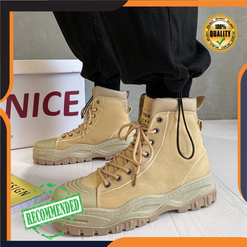 2021   Martin Boots Pria Tinggi Papan  Sepatu Pria Kerja Boots Korean Street  Tren meum Boots