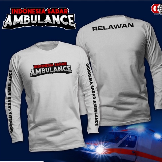 kaos relawan ambulance/kaos pria terbaru motif relawan ambulance//kaos baju escorting ambulance