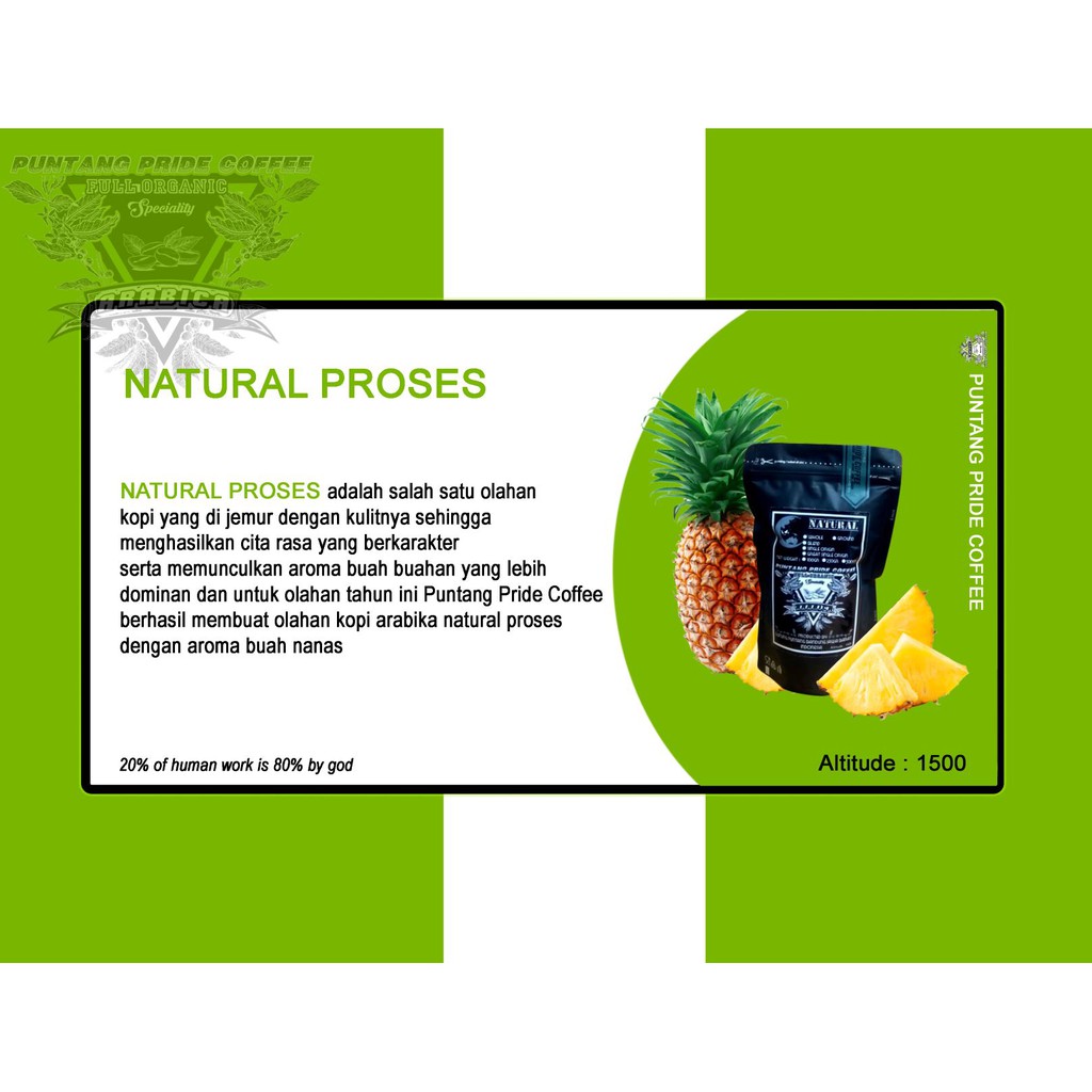 

kopi arabika natural full organik original gunung puntang