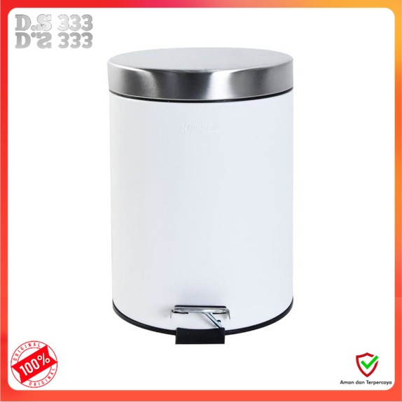 Krisbow Tempat sampah injak 5 Liter stainless