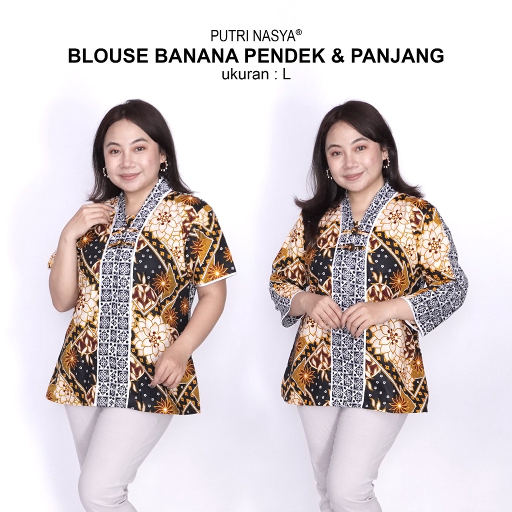 Blouse Big Size Batik Wanita Atasan Batik Lengkap S-M-L-XL-2L-3L-4L-5L-6L-7L Model Blus Jumbo Seragam Batik / Atasan Formal Kantor Wanita Big / Pakaian Batik Wanita Kekinian Jumbo / Atasan Kerja Model Terbaru Batik Bahan Katun Wanita