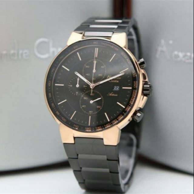 Jam Tangan Prua Original Alexandre Christie AC 6462 Rosegokd Black Garansi Resmi 1Tahun