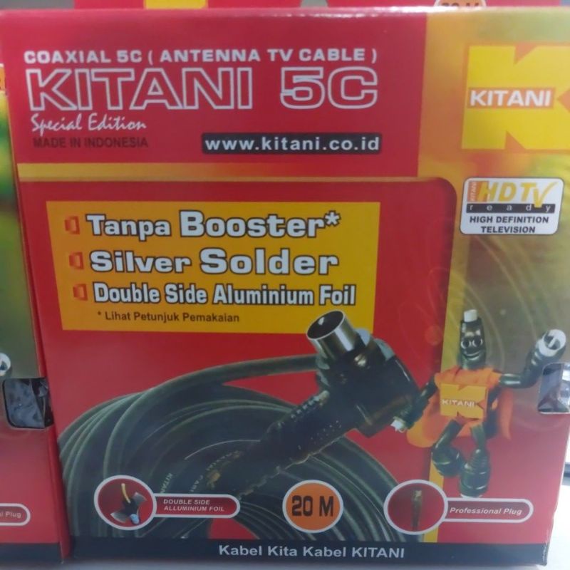 Kabel Antena Kitani + Jek 20M / Kabel Antena TV / Kabel TV