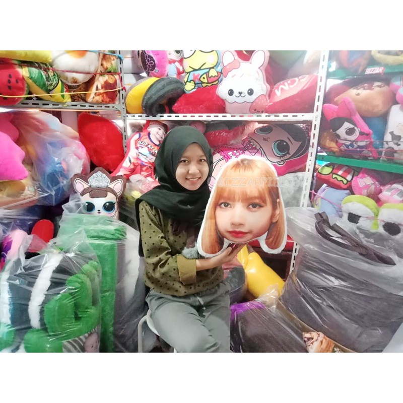 Bizzarpillow Bantal Foto/ Bantal Bentuk Kepala Bantal Custom Bantal Kepala Bantal Unik BZ038