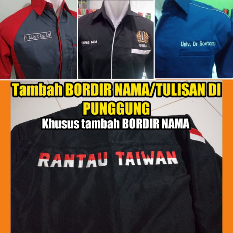 BORDIR NAMA- KHUSUS TAMBAH NAMA DI BAJU/SAKRAL