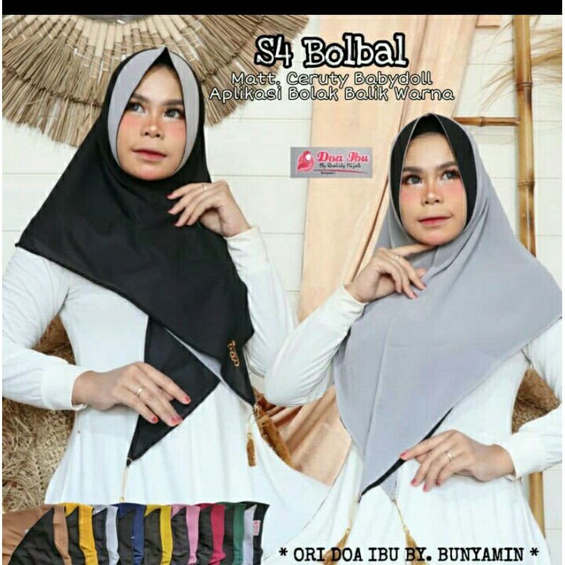 Hijab segiempat bolak balik softped by doa ibu