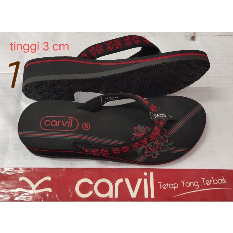 sandal jepit wedges sponge carvil wanita ukuran 36-40