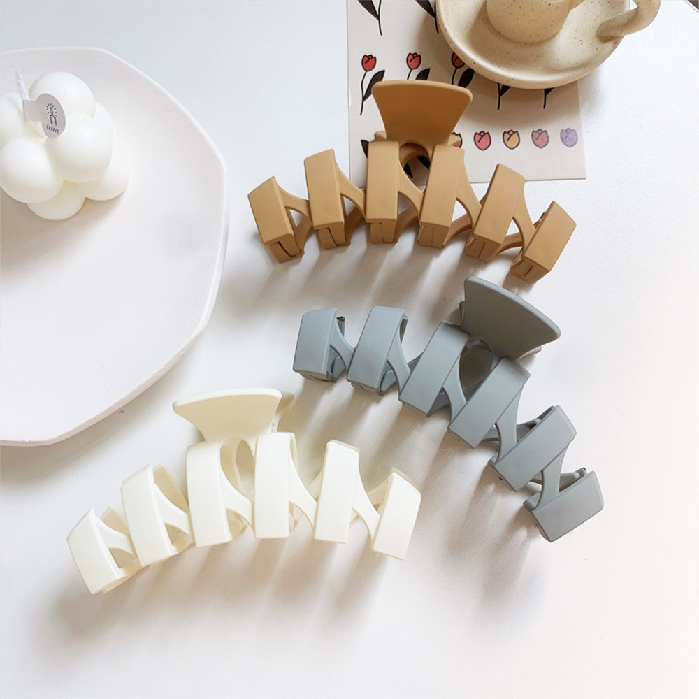 【COD Tangding】5 Colors Cute Cream Color Large Grabing Clip Sweet Girl Hairpin Head Plate Hair Accessories