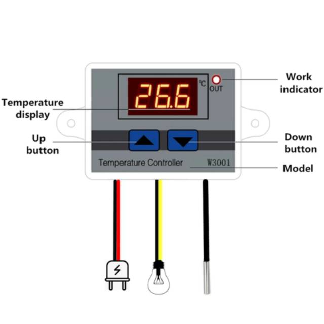 Thermostat Digital LED Temperature Controller XH-W3001 220V/12V Pemanas Pendingin Suhu Digital