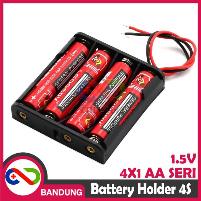 KOTAK BATERAI AA TEMPAT BATTERY 4X1 TEMPAT BATRE 1.5V AA SERI