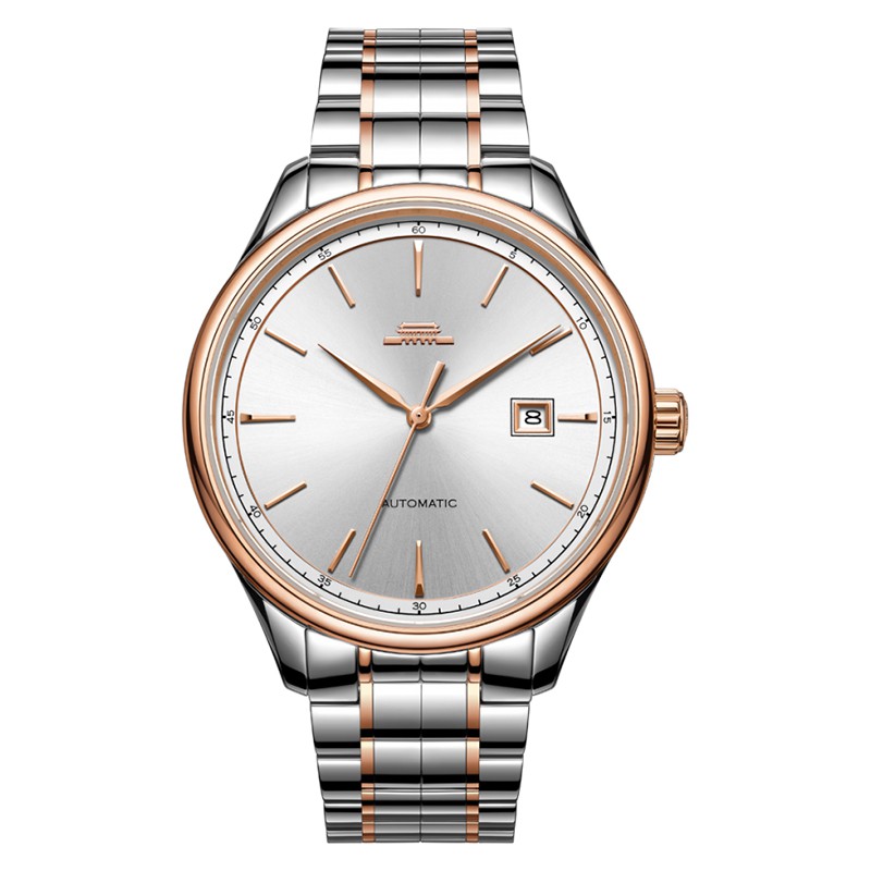 Jam Tangan Pria Beijing BG050003 Classic Man Silver Dial Dual Tone Stainless Steel