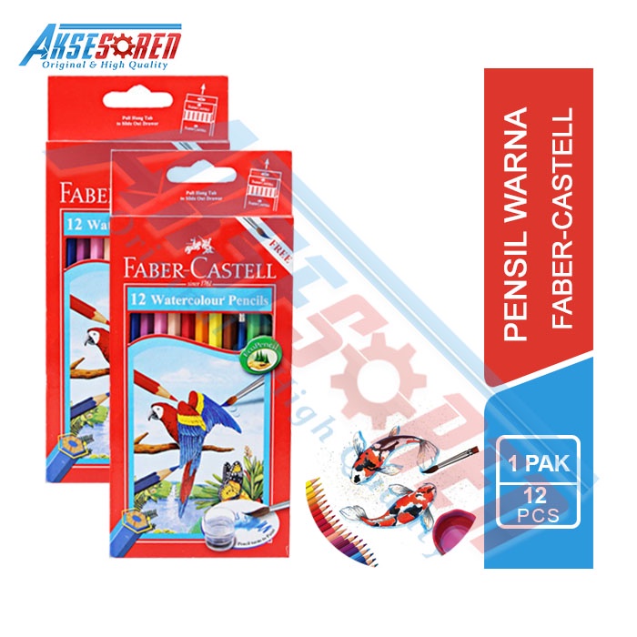 

Pensil Warna Panjang Faber-castell Watercolour 1 Pack 12 Warna / Peralatan Alat Tulis Gambar / Pinsil Mewarnai Paber Kastel [114625]
