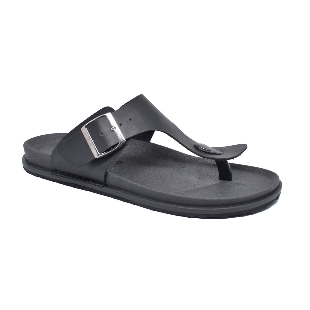 VS 01 BLACK |FORIND x Volve| Sendal Kulit Simpel Original Pria/Cowok/Men Sandal Lokal Ori Footwear