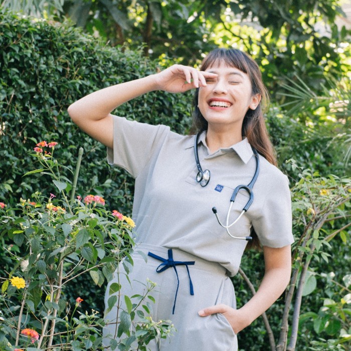 Baju Jaga POLO SS - DUSTY MINT Scrubs Theatre Blues First Line Lengan Pendek