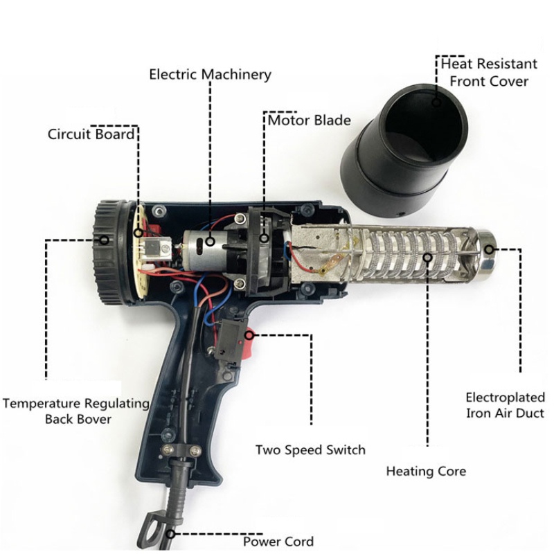 Heat Gun Electric Hot Gun Air  220V 2000W  Welding Torch 2000W - 886C