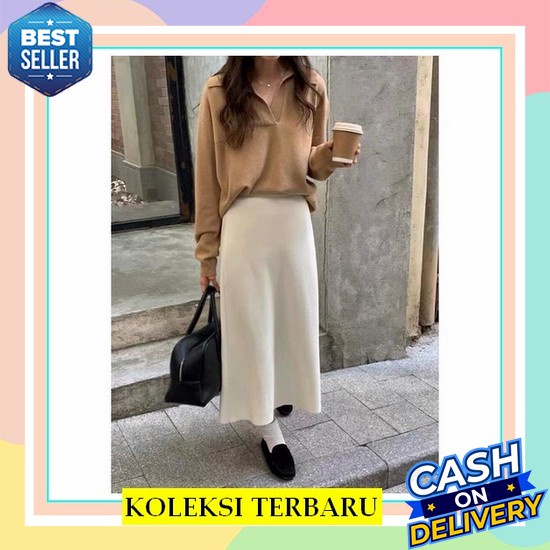 Afida Rok Panjang Wanita Rempel Susun Terbaru Kekinian Korean Style Model Payung Lebar Bahan Rayon P