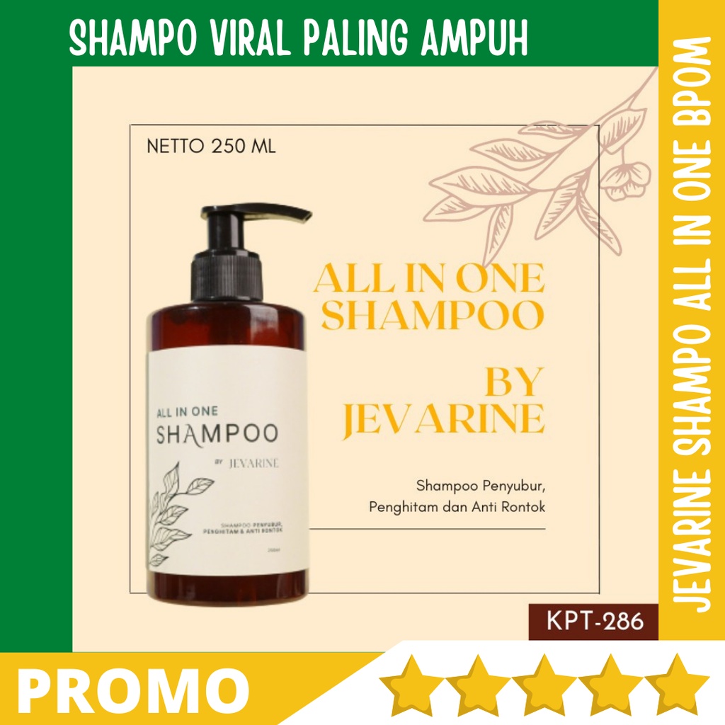 Jual Shampoo Jevarine All In One Shampoo Anti Rontok Penghitam Rambut