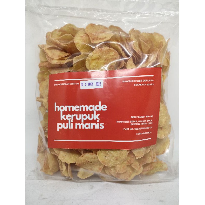 

krupuk puli manis bumbu mentah 500g
