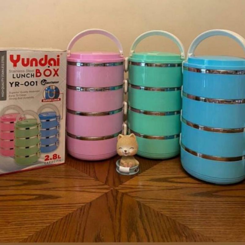 Lunch Box 4 Susun Yundai/Rantang Tempat Bekal Makan Wadah 2,8 Liter