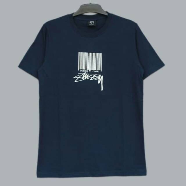 T-Shirt Stussy barcode Navy