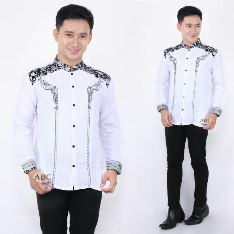 Baju koko putih polos HAIBAH/HABAIB