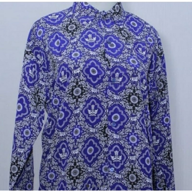 Seragam batik siswa anak SMP biru tunas harapan panjang