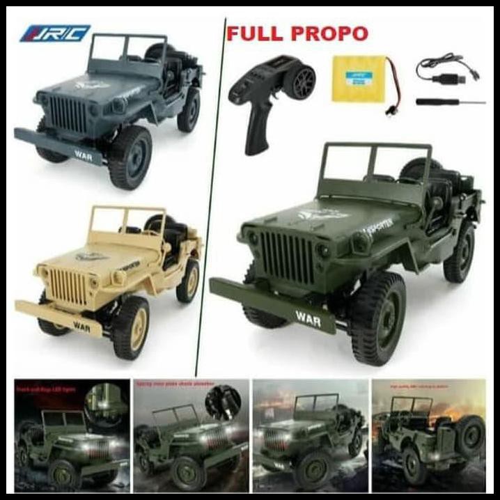 New Rc Q65 Jeep Willys Jjrc Q-65 4Wd Transporter-6 Military Off Road Rtr - Biru