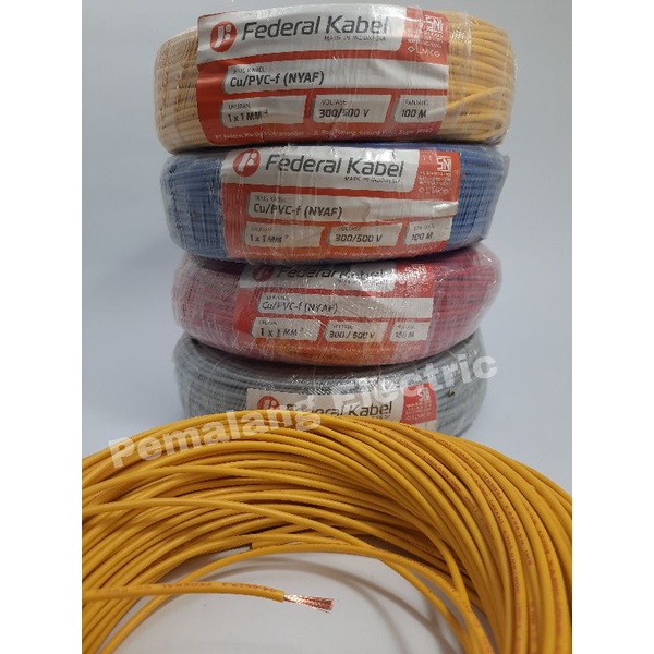 Kabel Federal NYAF 1mm Eceran Per 1Meter