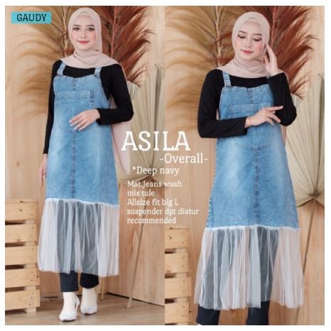 ASILA overall Overall jeans mix kombinasi Tutu