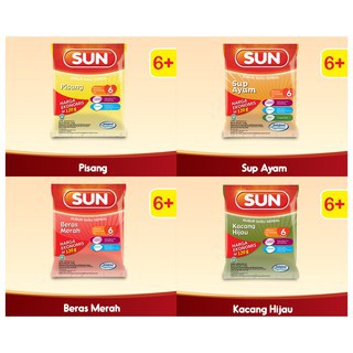 Sun by Indofood Bubur Bayi MPASI Ekonomis Rasa Beras Merah / Pisang / Kacang Hijau / Sup Ayam 120 gr