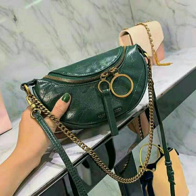 Terbaru  Tas CK Waist Bag Sling Bag Tali Rantai