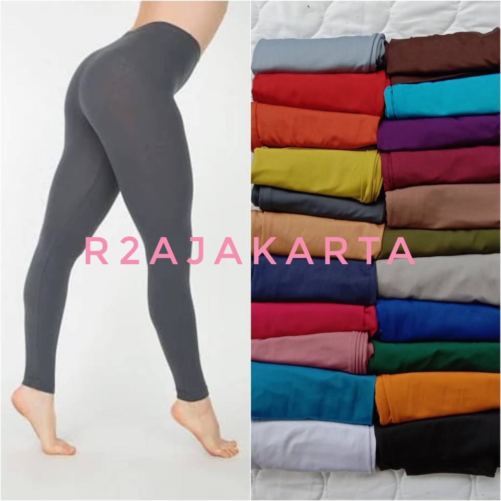 CELANA LEGGING WANITA POLOS PANJANG BAHAN KAOS STRETCH r2ajakarta