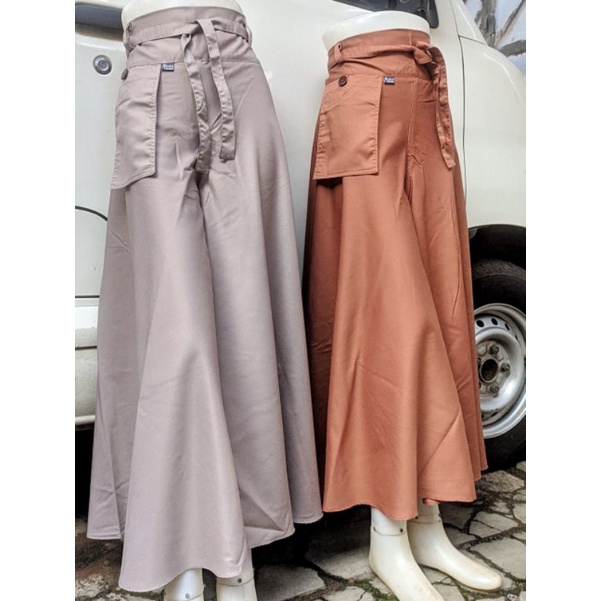 Kulot bahan Toyobo / kulot payung lebar kantong depan