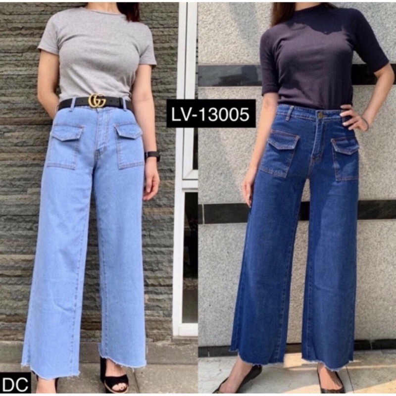 NINA KULOT POCKET JEANS KULOT RAWIS NINA POCKET BF JEANS - GROSIR PAKAIAN KLATEN