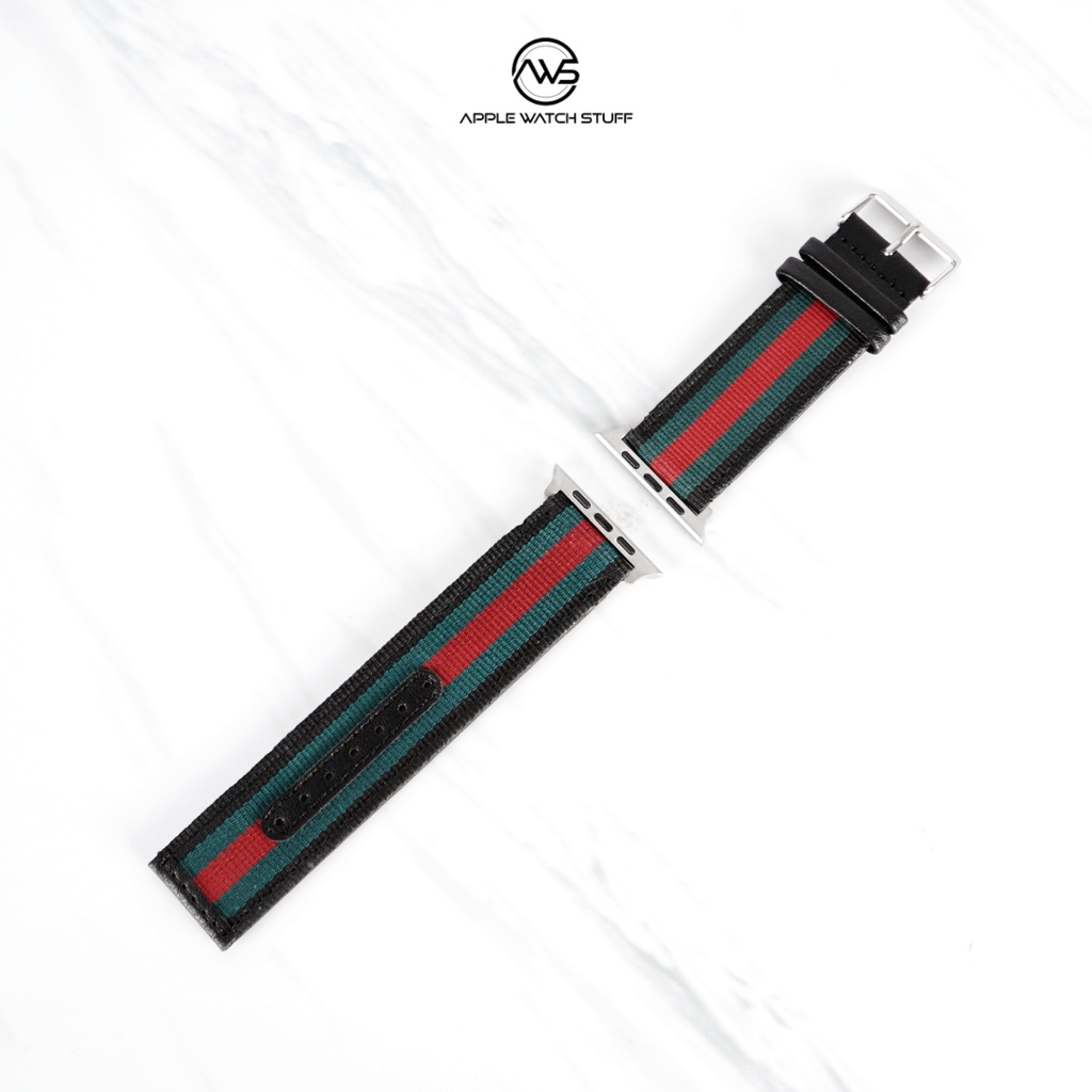 Apple Watch Gucci Strap Premium Quality Nylon + PU Leather