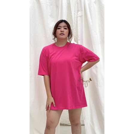 OVERSIZED TEE FUSCHIA (PREMIUM) ( Kaos Bigsize / Kaos Premium / Kaos Basic / Kaos Jumbo )